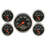 AutoMeter Designer Black 5 Pc Kit w/ Elec KMH Speedo, Oil Press, Water Temp, Volt, Fuel Level (1421-M)