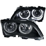 ANZO USA 2002-2005 BMW 3 Series E46 Projector Headlights w/ Halo Black (121140)