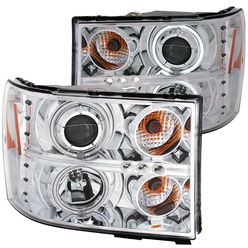 ANZO USA 2007-2013 Gmc Sierra 1500 Projector Headlights w/ Halo Chrome (111126)