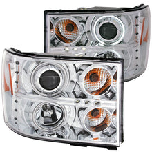 Load image into Gallery viewer, ANZO USA 2007-2013 Gmc Sierra 1500 Projector Headlights w/ Halo Chrome (111126)