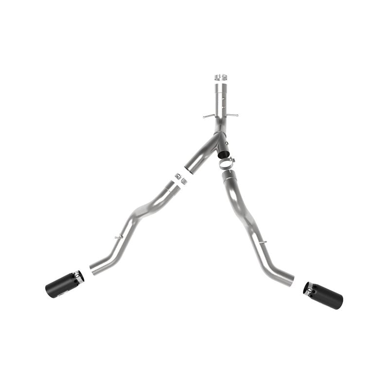 aFe Large Bore-HD 4 IN 409 Stainless Steel DPF-Back Exhaust System w/Black Tip(td)L5P(49-44126-B)