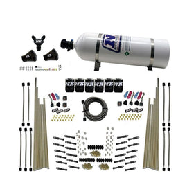 Nitrous Express 8 Cyl Dry Direct Port Three Stage 6 Solenoids Nitrous Kit (200-600HP) w/15lb Bottle (93206-15)