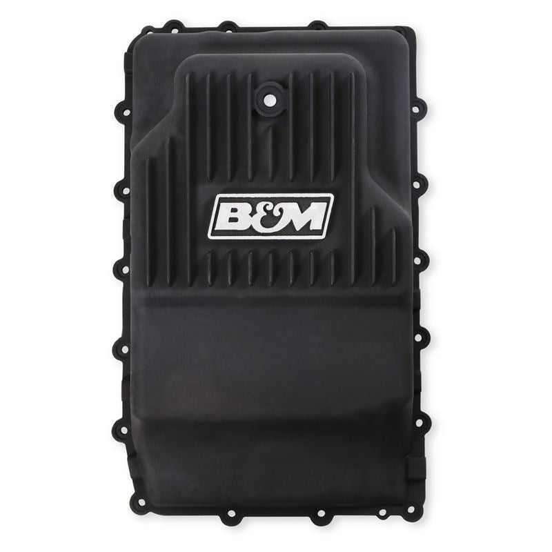 B&M Hi-Tek Heavy-Duty Deep Transmission Pan - Ford 10R80 - Aluminum - Black (71400)