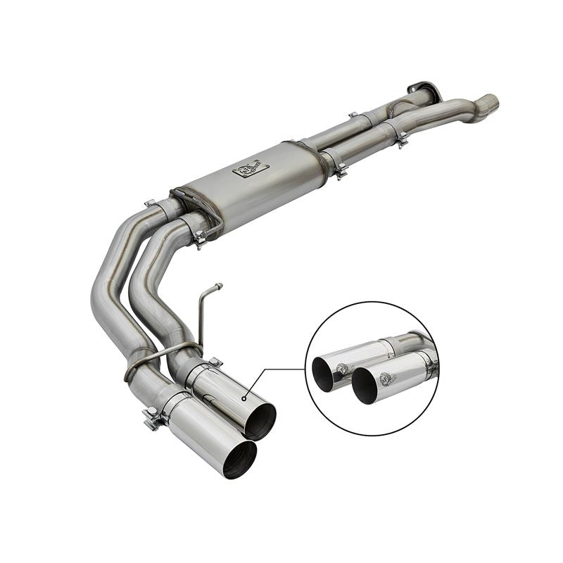 aFe Rebel Series 3 IN 409 Stainless Steel Cat-Back Exhaust System w/Polished Tip (49-43091-P)