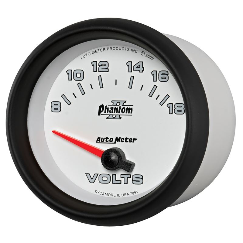 AutoMeter Phantom II 2-5/8in 18V Electric Voltmeter Gauge (7891)