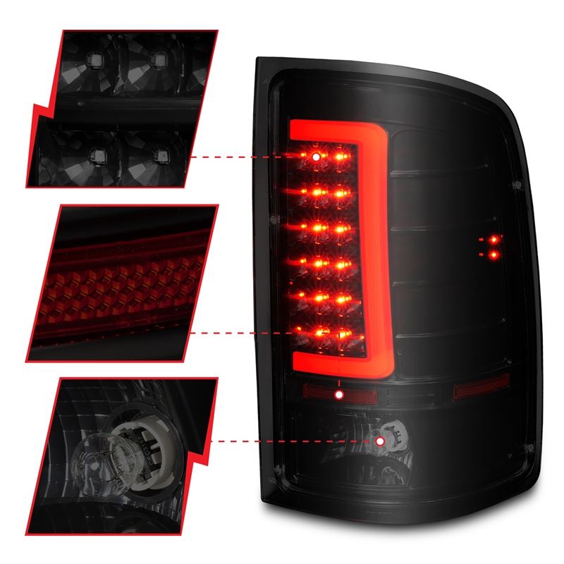 ANZO USA LED Tail Light Assembly for 2007-2013 GMC Sierra (311389)