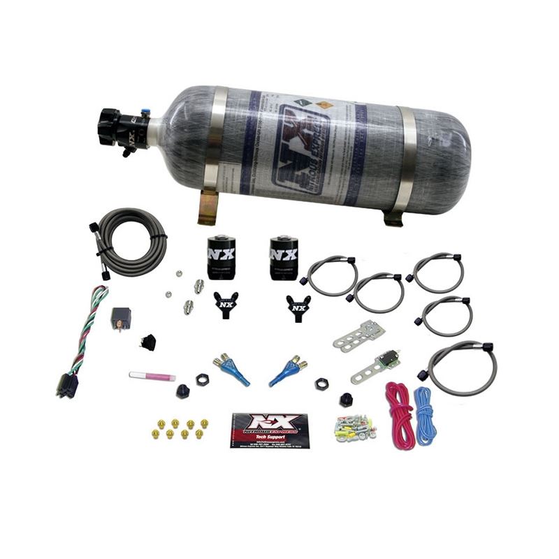 Nitrous Express 92-95 Dodge V8 TBI Dual Nozzle Nitrous Kit (50-125HP) w/Composite Bottle (20213-12)