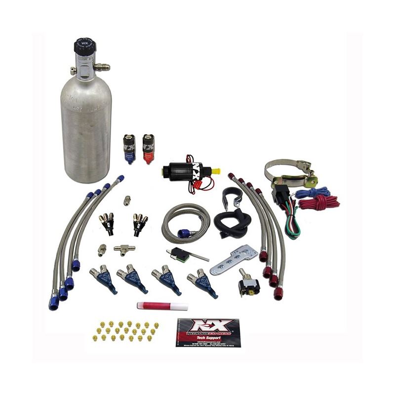 Nitrous Express 4 Cyl Piranha Nitrous Kit (For EFI Applications) w/1.4lb Bottle (60009P)