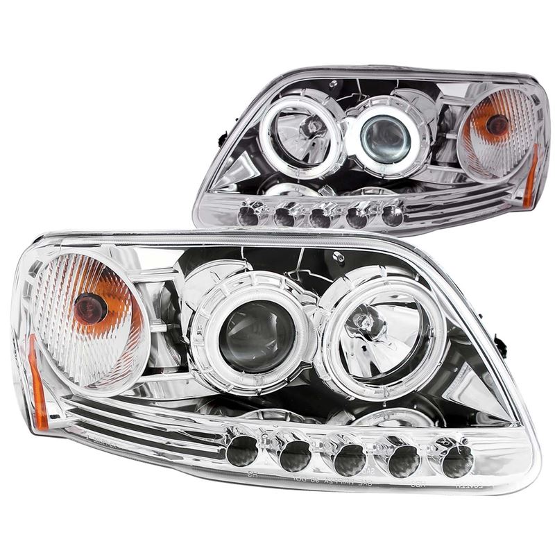 ANZO USA 1997.5-2003 Ford F-150 Projector Headlights w/ Halo Chrome 1pc (111054)