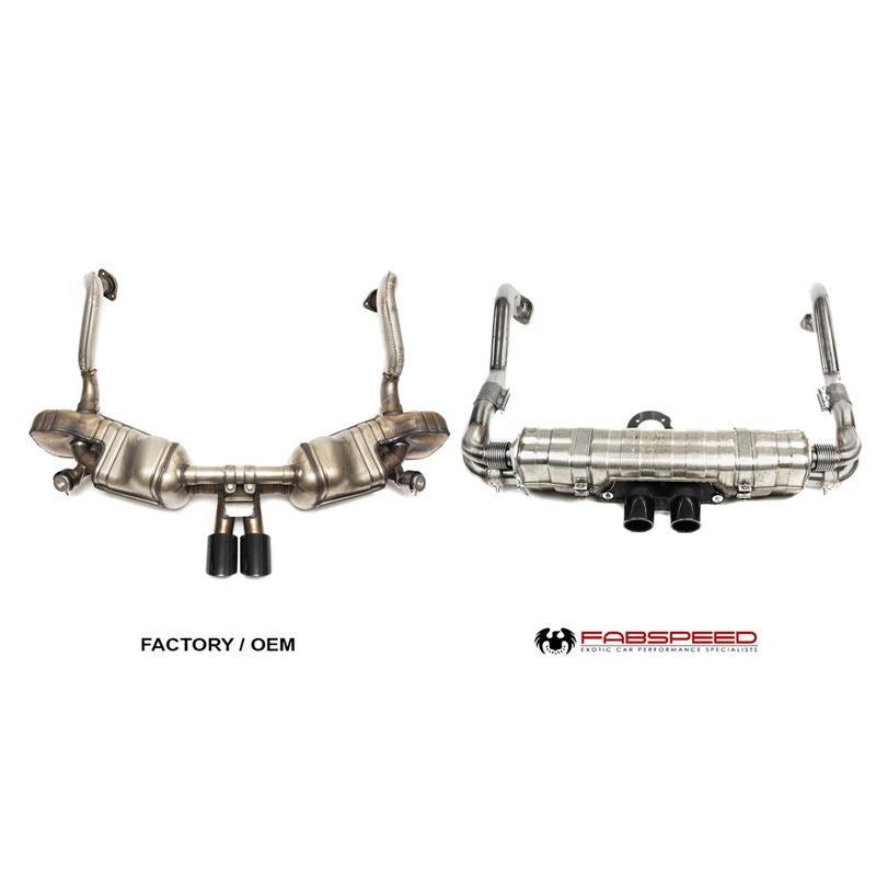 Fabspeed 981 Cayman GT4/Spyder Valvetronic GT3 Muffler Conversion Kit (FS.POR.981GT4.GT3CKB)