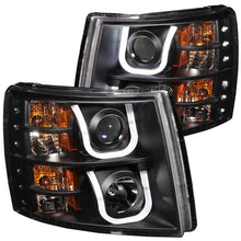 Load image into Gallery viewer, ANZO USA 2007-2013 Chevrolet Silverado 1500 Projector Headlights w/ U-Bar Black (111281)