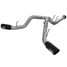 Load image into Gallery viewer, aFe Large Bore-HD 4 IN 409 Stainless Steel DPF-Back Exhaust System w/Black Tip (td) (49-43122-B)