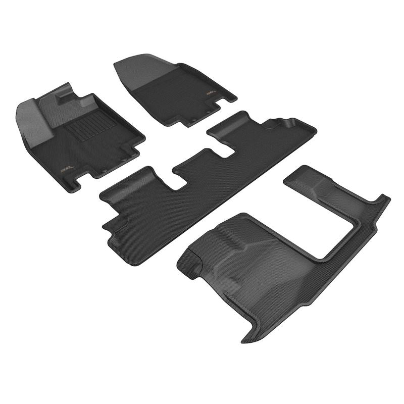 3D Maxpider 22-24 Nissan Pathfinder 8-Seat Kagu Black Floor Mat - Row 1/2/3 (L1NS14801509)