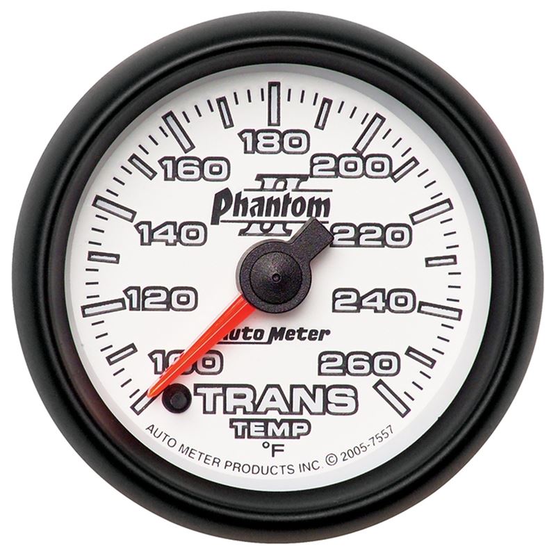 AutoMeter Phantom II 52mm Full Sweep Electronic 100-260 Deg F Transmission Temperature Gauge (7557)