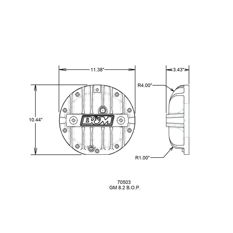 B&M Racing Cast Aluminum Differential Cover for GM 8.2in. 10 Bolt B.O.P. (70503)