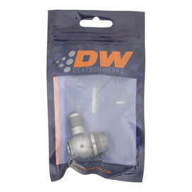 DeatschWerks 8AN ORB Male to 6AN Male Flare Low Profile 90-Degree Swivel - Anodized DW Titanium (6-02-0419)