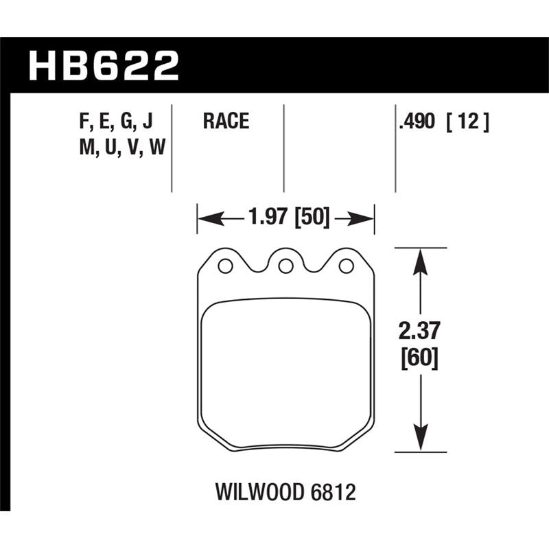 Hawk Performance Blue 9012 Disc Brake Pad (HB622E.550)