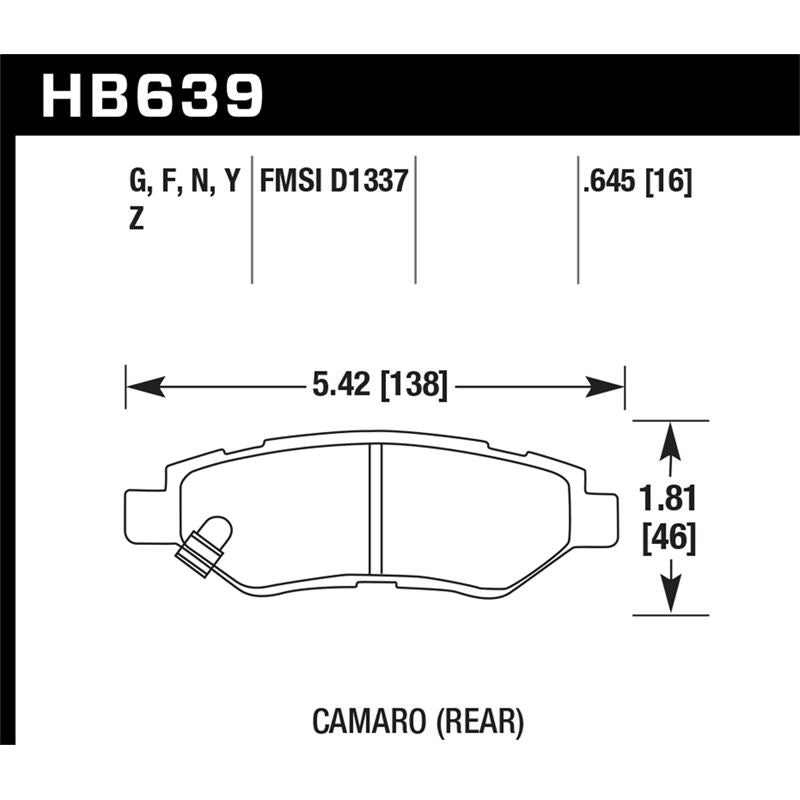 Hawk Performance HPS 5.0 Brake Pads (HB639B.645)