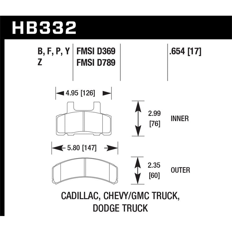 Hawk Performance Performance Ceramic Brake Pads (HB332Z.654)