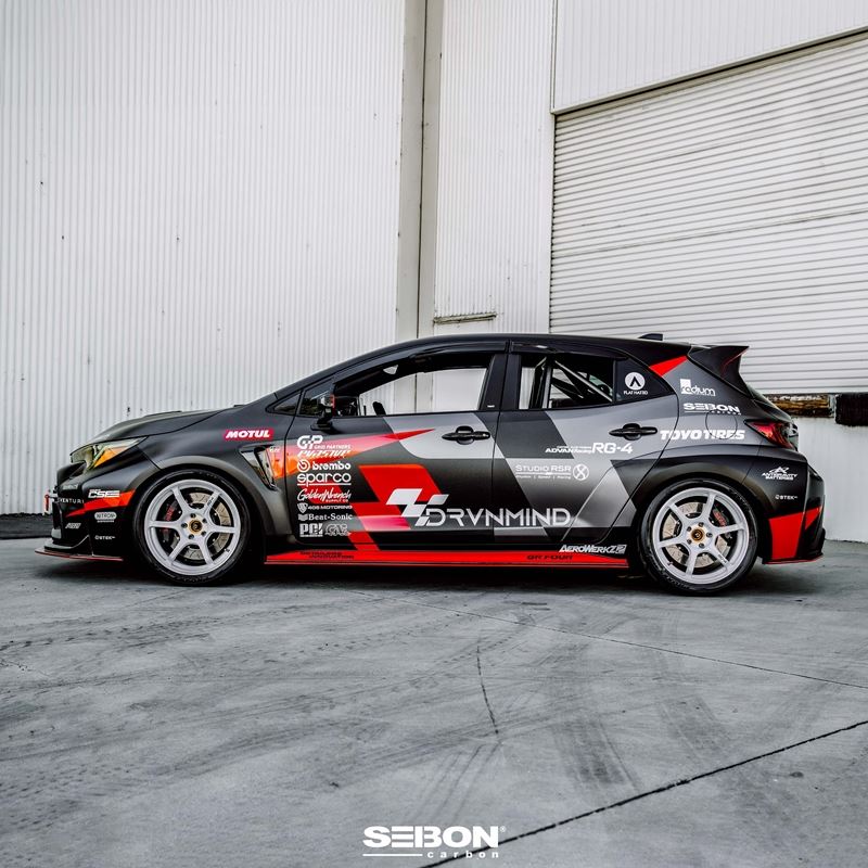 Seibon 2023+ Toyota GR Corolla MB-Style Carbon Fiber Side Skirts (SS23TYGRCOR-MB)