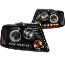 Load image into Gallery viewer, ANZO USA 2004-2008 Ford F-150 Projector Headlights w/ Halo and LED Black (111028)