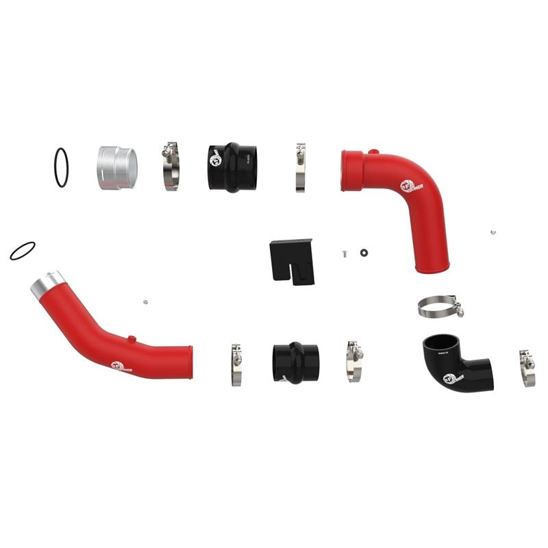 aFe BladeRunner Aluminum Hot and Cold Charge Pipe Kit - Red for 23-24 Ford Diesel Trucks V8-6.7L (td) (46-20734-R)