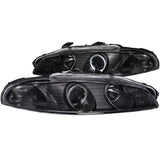 ANZO USA 1997-1999 Mitsubishi Eclipse Projector Headlights w/ Halo Black G2 (121377)