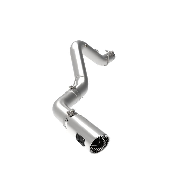 aFe Large Bore-HD 5 IN 409 Stainless Steel DPF-Back Exhaust System w/Polished Tip(td)L5P(49-44125-P)