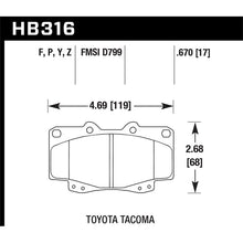 Load image into Gallery viewer, Hawk Performance Performance Ceramic Brake Pads (HB316Z.670)