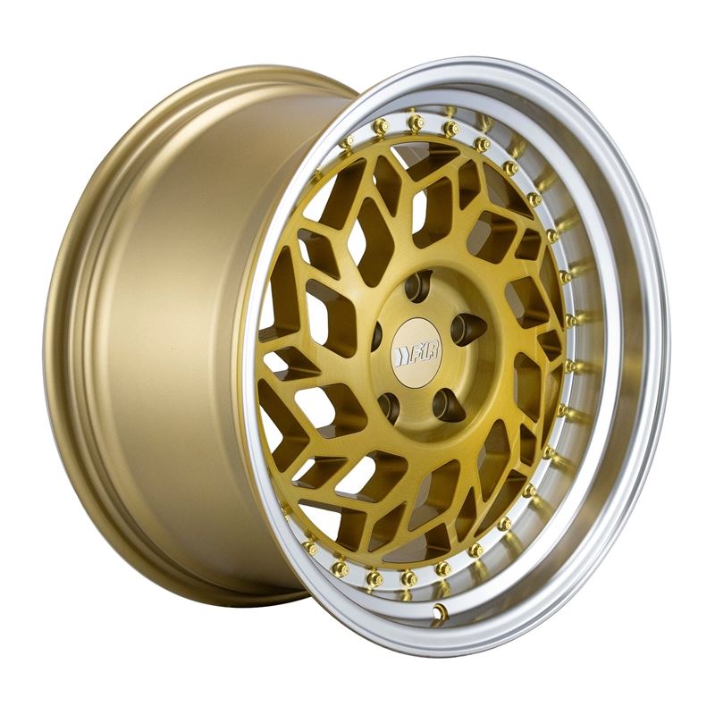 F1R R32 18x8.5 - Brushed Gold/ Polish Lip Wheel