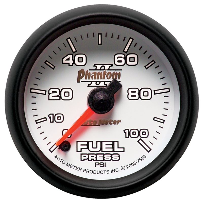 AutoMeter Phantom II 52.4mm Full Sweep Electronic 0-100psi Fuel Pressure Guage (7563)