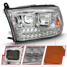 Load image into Gallery viewer, ANZO USA LED Projector Headlight w/Plank Style Switchback Chrome w/Amber Pair (111465)