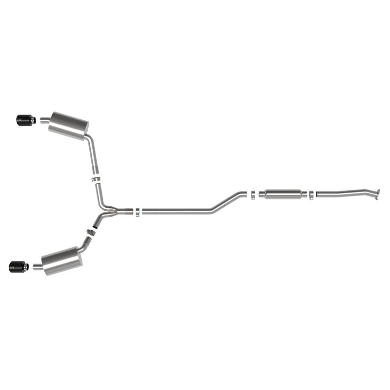 Takeda 2-1/2 IN to 2-1/4 IN 304 Stainless Steel Cat-Back Exhaust System Black (49-36629-B)