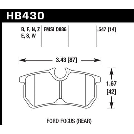 Hawk Performance Performance Ceramic Brake Pads (HB430Z.547)