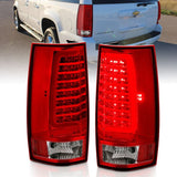 ANZO USA Tail Light Assembly, LED, Red/Clear Lens, Chrome Housing, w/Plank Style Design, Pair, (311323)