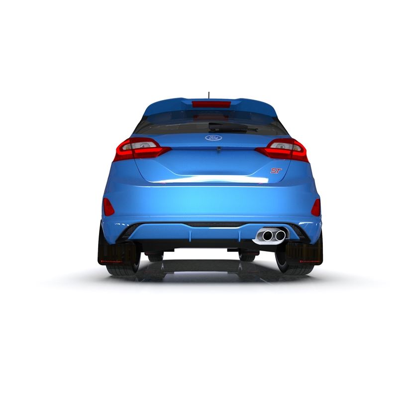 Rally Armor Black UR Mud Flap w/ Dark Grey Logo for 2018-2019 Ford Fiesta (MF60-UR-BLK/DGRY)