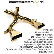 Load image into Gallery viewer, Fabspeed 650S Supreme Titanium X-Pipe Exhaust System (14-17) (FS.MCL.650S.GLDTI.OG)