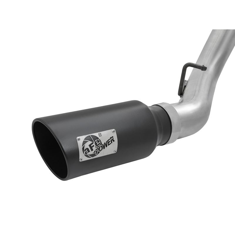 aFe Large Bore-HD 4 IN 409 Stainless Steel DPF-Back Exhaust System w/Black Tip (49-44080-B)