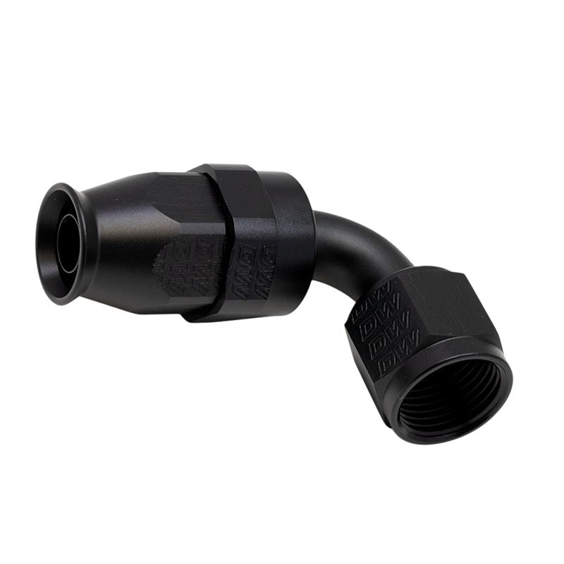 DeatschWerks 8AN Female Swivel 90-Degree Hose End PTFE (Incl 1 Olive Insert) - Anodized Matte Black(6-02-0856-B)