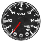 AutoMeter Spek-Pro Gauge Voltmeter 2 1/16in 16V Stepper Motor W/Peak and Warn Blk/Chrm (P344318)