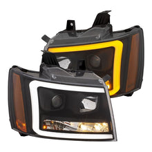 Load image into Gallery viewer, ANZO USA Projector Headlights w/Plank Style Switchback, Black w/Amber, Pair (111402)