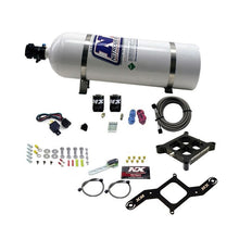 Load image into Gallery viewer, Nitrous Express 4150 Single Entry Billet Crossbar Nitrous Plate Kit (50-300HP) w/15lb Bottle (63040-15)