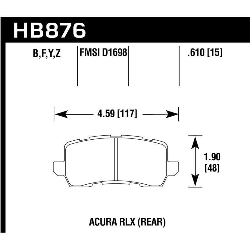 Hawk Performance Performance Ceramic Brake Pads (HB876Z.610)