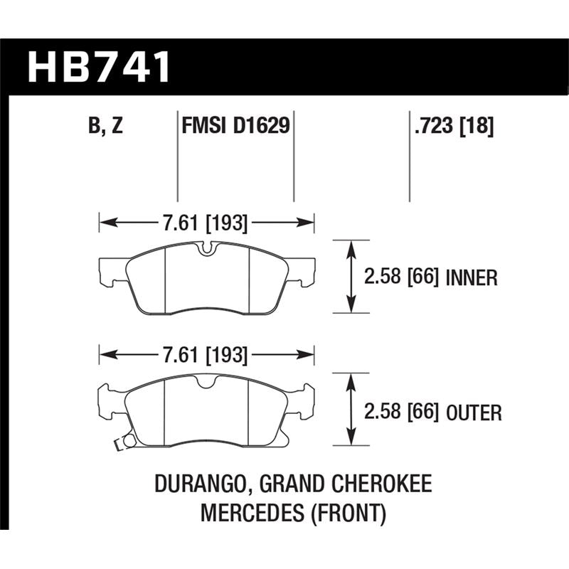 Hawk Performance Performance Ceramic Brake Pads (HB741Z.723)