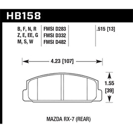 Hawk Performance Black Brake Pads (HB158M.515)