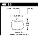 Hawk Performance Blue 9012 Brake Pads (HB123E.535)