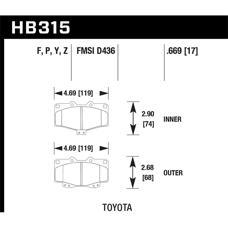 Hawk Performance Super Duty Brake Pads (HB315P.669)