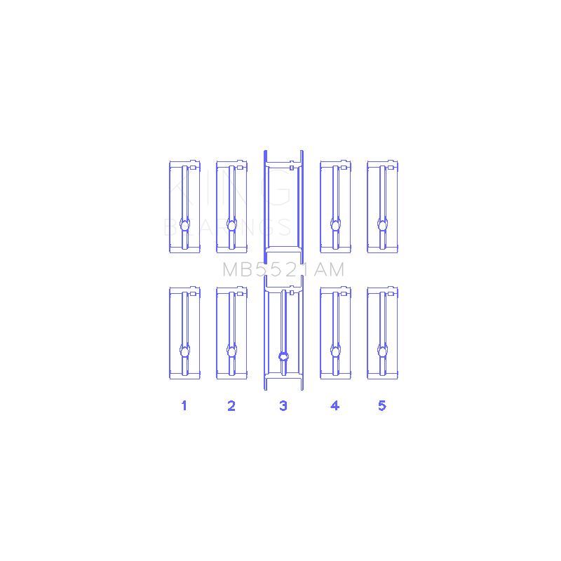 King Engine Bearings Main Bearing Set for 1991-1995 Chrysler Spirit (MB5521AM0.25)
