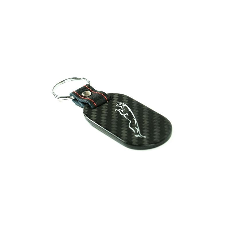 Fabspeed Jaguar Cat and Script Carbon Fiber Keyring (FS-CF-CKR-JAGS)