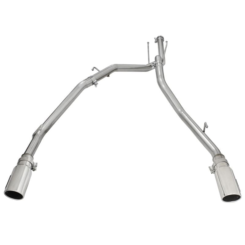 aFe Large Bore-HD 2-1/2in 409 Stainless Steel DPF-Back Exhaust System w/Polished Tip (49-42041-P)